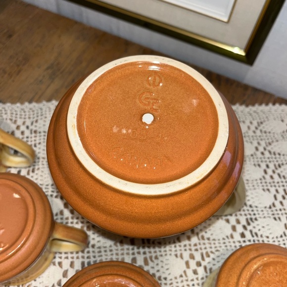 💛 VINTAGE BEAUCE CERAMIC SET – MUSTARD GLAZE – 7 PCS - Picture 5 of 9